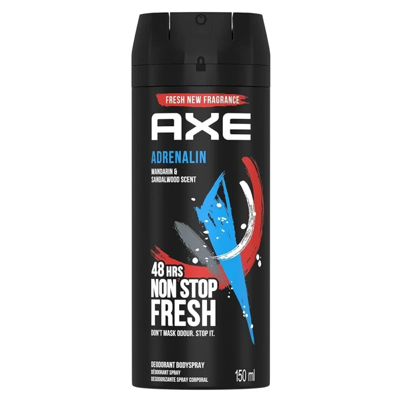 axe_adrenalin_2_web (1) اسپری ضدتعریق مردانه اکس Adrenalin ماندارین حجم 150میل - Image 1