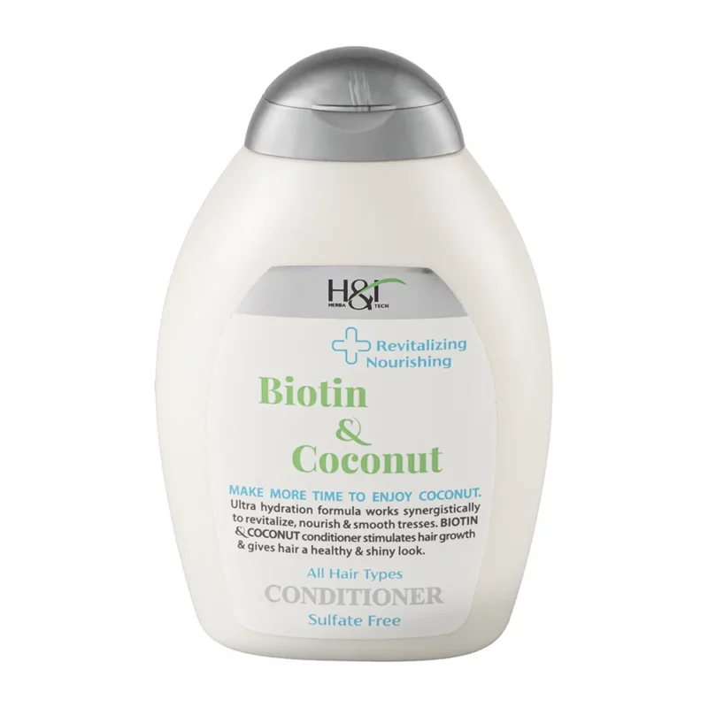 HT_Biotin_Coconut_Conditioner_WEB نرمکننده اچ اند تی مدل Biotin & Coconut حجم 385میل - Image 1