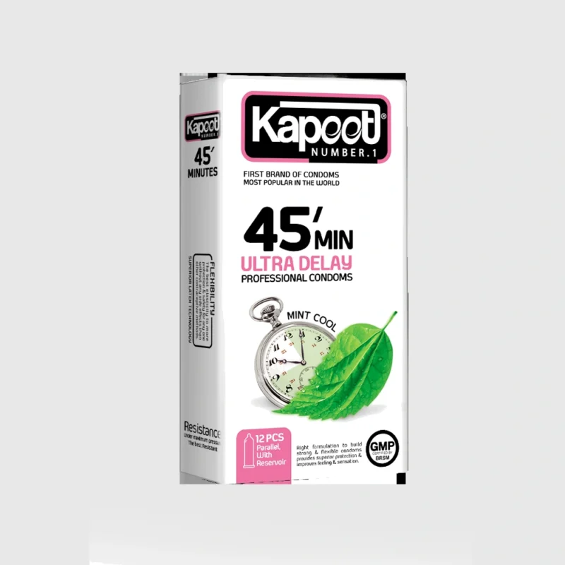 kapeet010_cleanwhite_web کاندوم تأخیری کاپوت 45MIN ULTRA DELAY بسته 12 عددی - Image 1