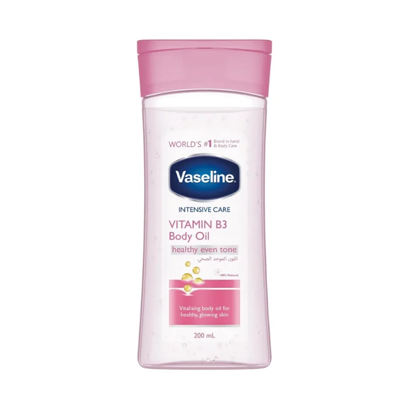 روغن-بدن-وازلین-ویتامین-Vaseline-Vitamin-B3-Body-Oil-B3 روغن بدن روشنکننده وازلین Vitamin B3 حجم 200میل - Image 1