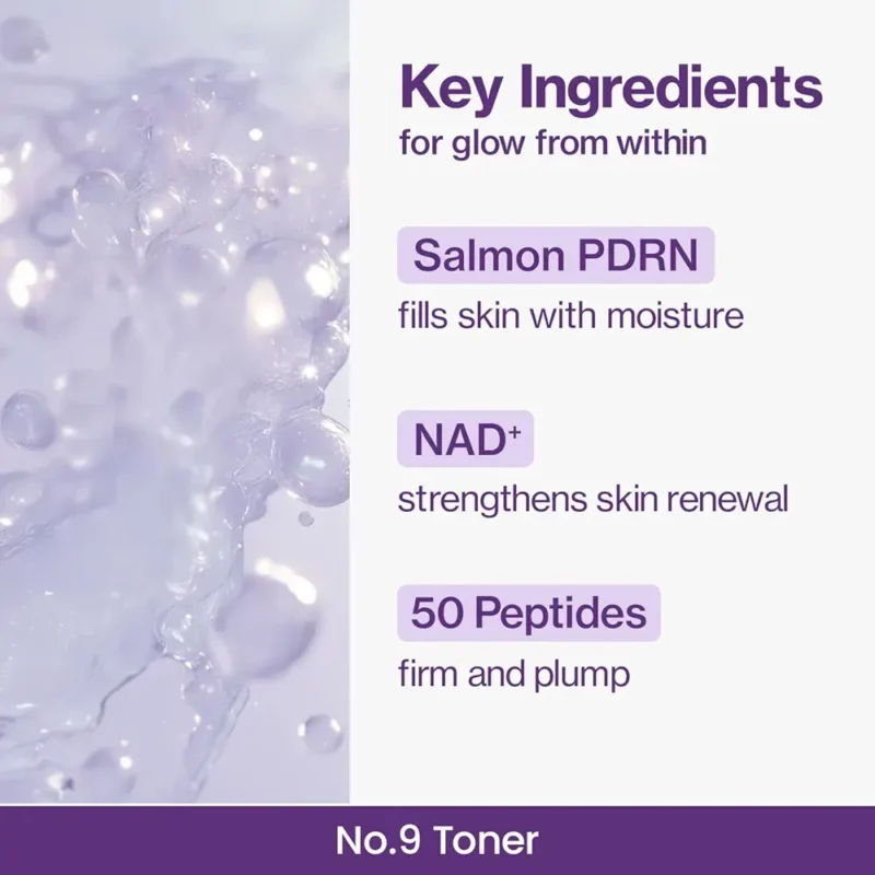 تونر جوانساز نامبوزین شماره ۹ Nad+PDRN Glow حجم ۱۵۰ میل - Image 4