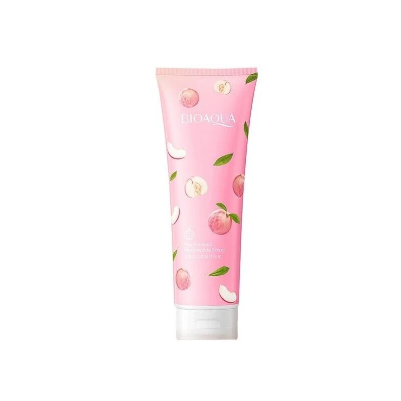 bioaqua-peach-bath-salt نمک بدن هلو بیوآکوا حجم ۲۵۰ میل - Image 1