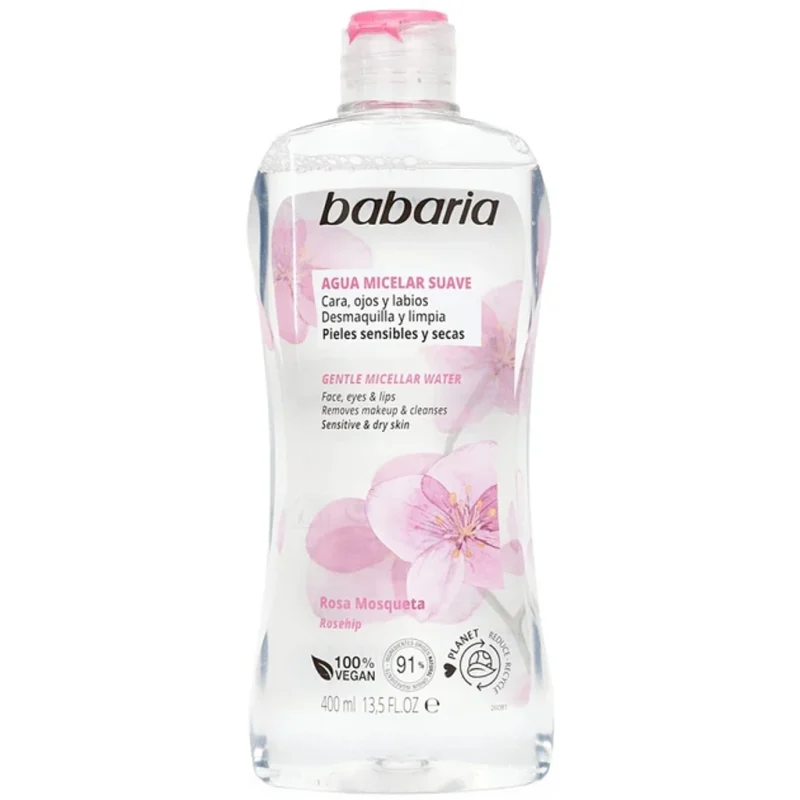 babaria_rosa_micellar_web_square (1) میسلار واتر پوست حساس باباریا مدل ROSE حجم 400میل - Image 1