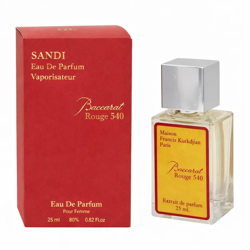 baccarat_25ml_box_bottle ادوپرفیوم سندی مدل باکارات رژ حجم 25 میل - Image 1