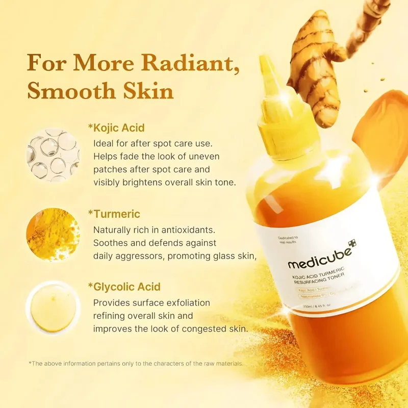 تونر لایه بردار و روشن کننده مدیکیوب kojic acid حجم 250میل - Image 2