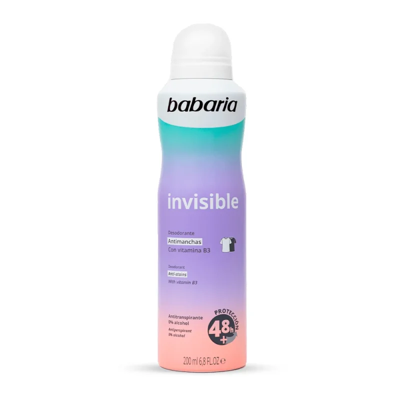 Babaria-Invisible-Deodorant-Spray-200ml اسپری ضد تعریق باباریا مدل Invisible حجم 200میل - Image 1