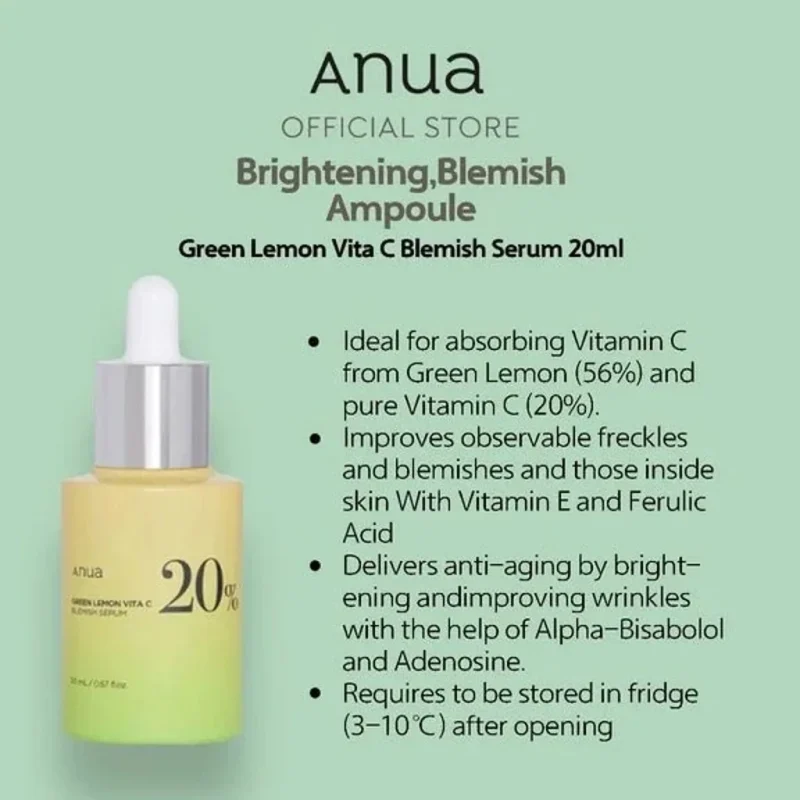 سرم روشن‌کننده لیمو سبز آنوا Green Lemon Vita C - Image 3