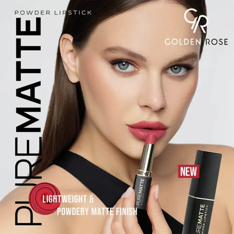 رژ لب جامد گلدن رز Pure Matte - Image 3