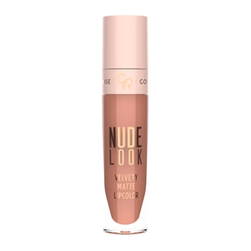 ۰۲ رژ لب مایع مات گلدن رز مدل Nude Look