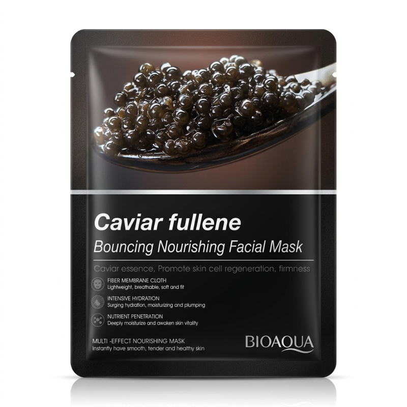 20852708-f46e-477d-b9fc-69d9becc8e37 ماسک ورقهای صورت بایوآکوا مدل Caviar Fullene حجم 25 گرم - Image 1