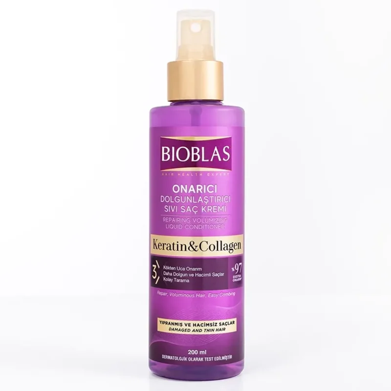 دوفاز۱ اسپری دوفاز ضدریزش بیوبلاس مدل Keratin & Collagen حجم ۲۰۰ میل