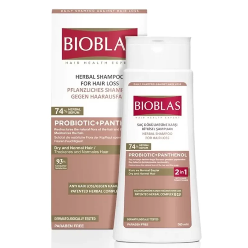 پروبیوتیک شامپو بیوبلاس مدل Probiotic + Panthenol حجم ۳۶۰ میل