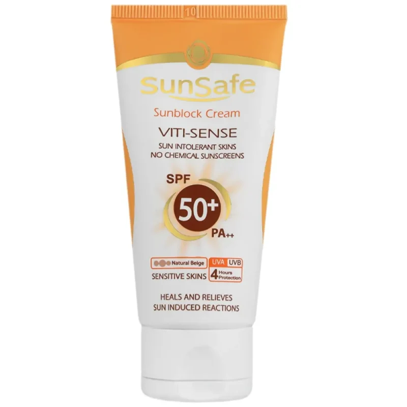 کرم ضد آفتاب رنگی فاقد جاذبهای شیمیایی سان سیف Natural Beige حجم ۵۰ میل کرم ضد آفتاب رنگی فاقد جاذبهای شیمیایی سان سیف Natural Beige حجم ۵۰ میل