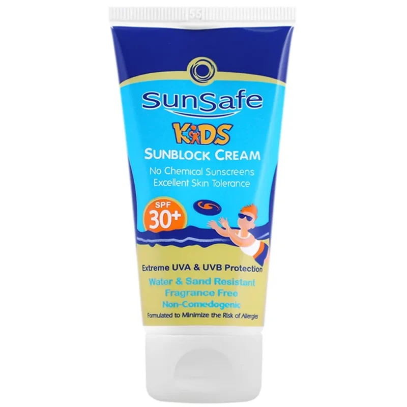 کرم ضد آفتاب کودک سان سیف Sunblock Cream حجم ۵۰ میل کرم ضد آفتاب کودک سان سیف Sunblock Cream حجم ۵۰ میل