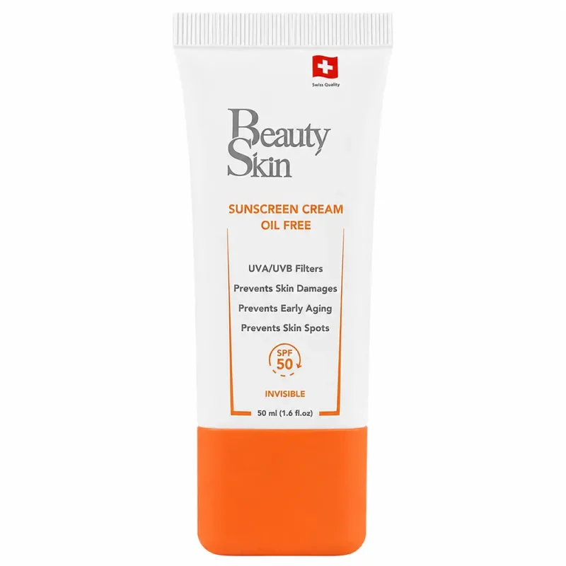 کرم ضدآفتاب فاقد چربی بیوتی اسکین Oil Free حجم ۵۰ میل