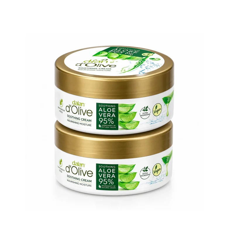 کرم کاسه‌ای دالان مدل d’Olive بسته ۲ عددی aloe vera