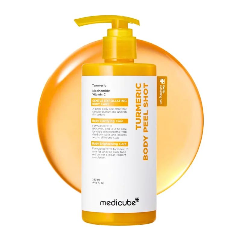 Medicube-Kojic-Acid-Body-Peel-Turmeric-Shot-280ml ژل لایه بردار بدن مدیکیوب مدل Turmeric Body Peel Shot حجم 280میل - Image 1