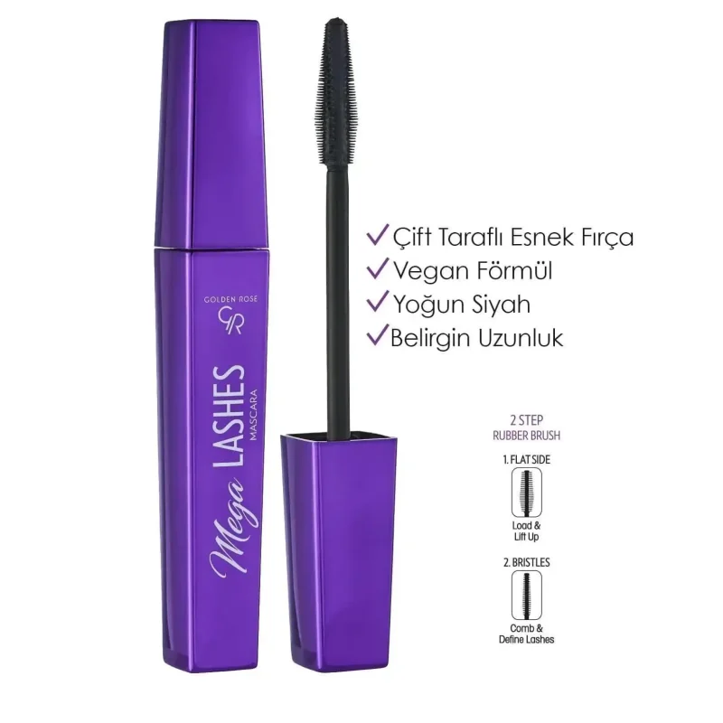 ریمل حجم‌دهنده گلدن‌رز مدل Mega Lashes حجم 9میل - Image 2