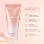 ماسک صورت کلاژن پیل‌آف مدیکیوب مدل Collagen Milk Toning حجم 75میل