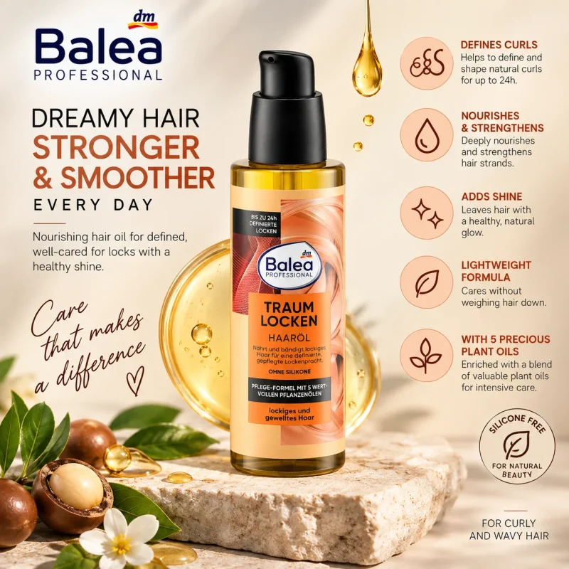 روغن مو باله آ پروفشنال Balea Professional Traum Locken حجم ۱۰۰ میلی‌لیتر1