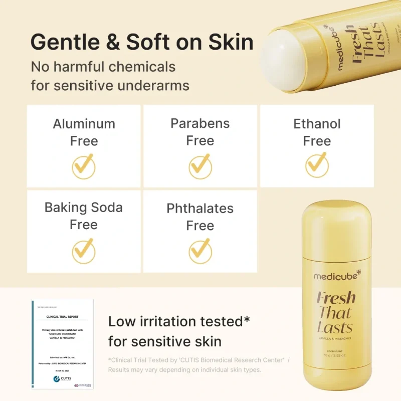 دئودورانت استیکی میدی‌کیوب Medicube Fresh That Lasts Vanilla & Pistachio وزن ۸۳ گرم2