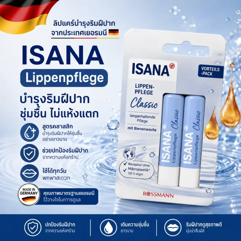 بالم لب ایسانا ISANA Lippenpflege Classic دو عددی